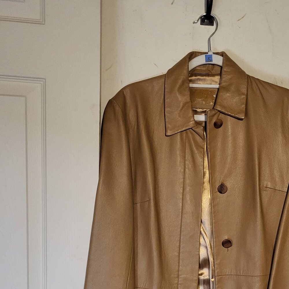 Vintage leather car coat